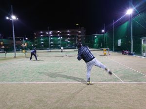 今日はナイターダブルスゲーム練習会！