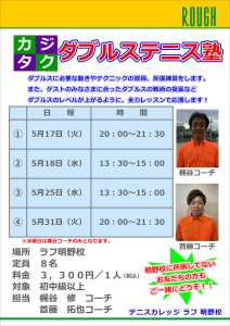 ５月のカジタクダブルステニス塾！！！