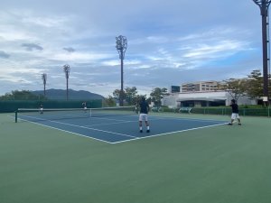 第36回全国実業団対抗テニストーナメント前日練習